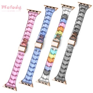 สายนาฬิกาข้อมือเรซิ่น ขนาดเล็ก สีรุ้ง สําหรับ iwatch 8 7 6 5 SE 5 4 45 44 42 41 40 38 มม.