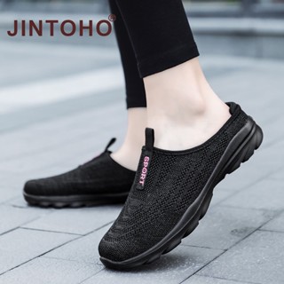 【JINTOHO】รองเท้าแตะลําลอง สวมครึ่งเท้า ระบายอากาศ น้ําหนักเบา กันลื่น แฟชั่นสําหรับสตรี ไซซ์ 35-42