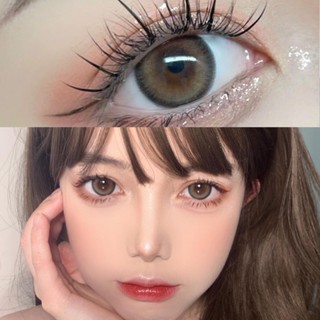 【BIG Eyes 14.5 มม.】UYAAI คอนแทคเลนส์สี สีน้ําตาลอัลมอนด์ สําหรับดวงตา 2 ชิ้น (1 คู่)