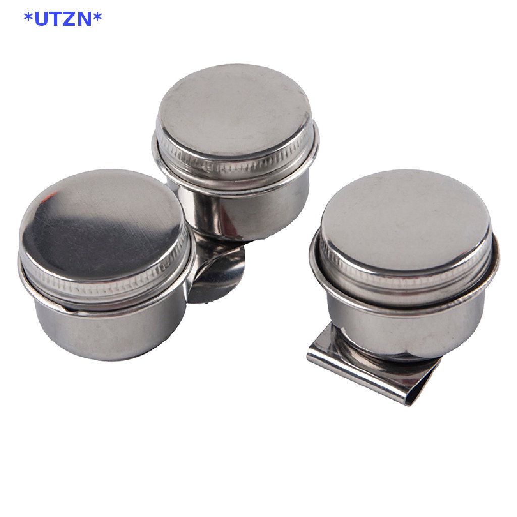 Utzn> ใหม่ จานสีน้ํามัน สเตนเลส พร้อมฝาปิด แบบพกพา สําหรับสีน้ําอะคริลิค