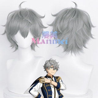 Jecarden Game ES Ensemble Stars Knights Sena Izumi วิกผมคอสเพลย์สังเคราะห์ ทนความร้อน 33 ซม. สีเทาเข้ม