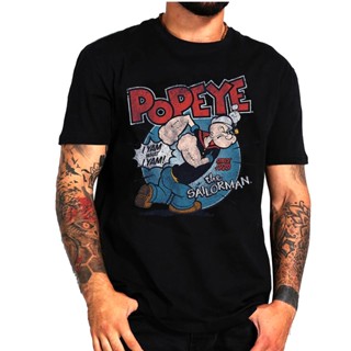 เสื้อยืดแขนสั้น พิมพ์ลายแอนิเมชั่น Popeye The Sailor Hot Blood คุณภาพสูง สําหรับผู้ชาย และผู้หญิง_03