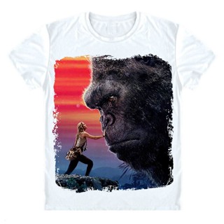 Xin1- [XS-6XL] King Kong Skull Island Tom Hiddleston Brie Larson Gorilla Film Post Casual Short Sleeve Tops Printed_01