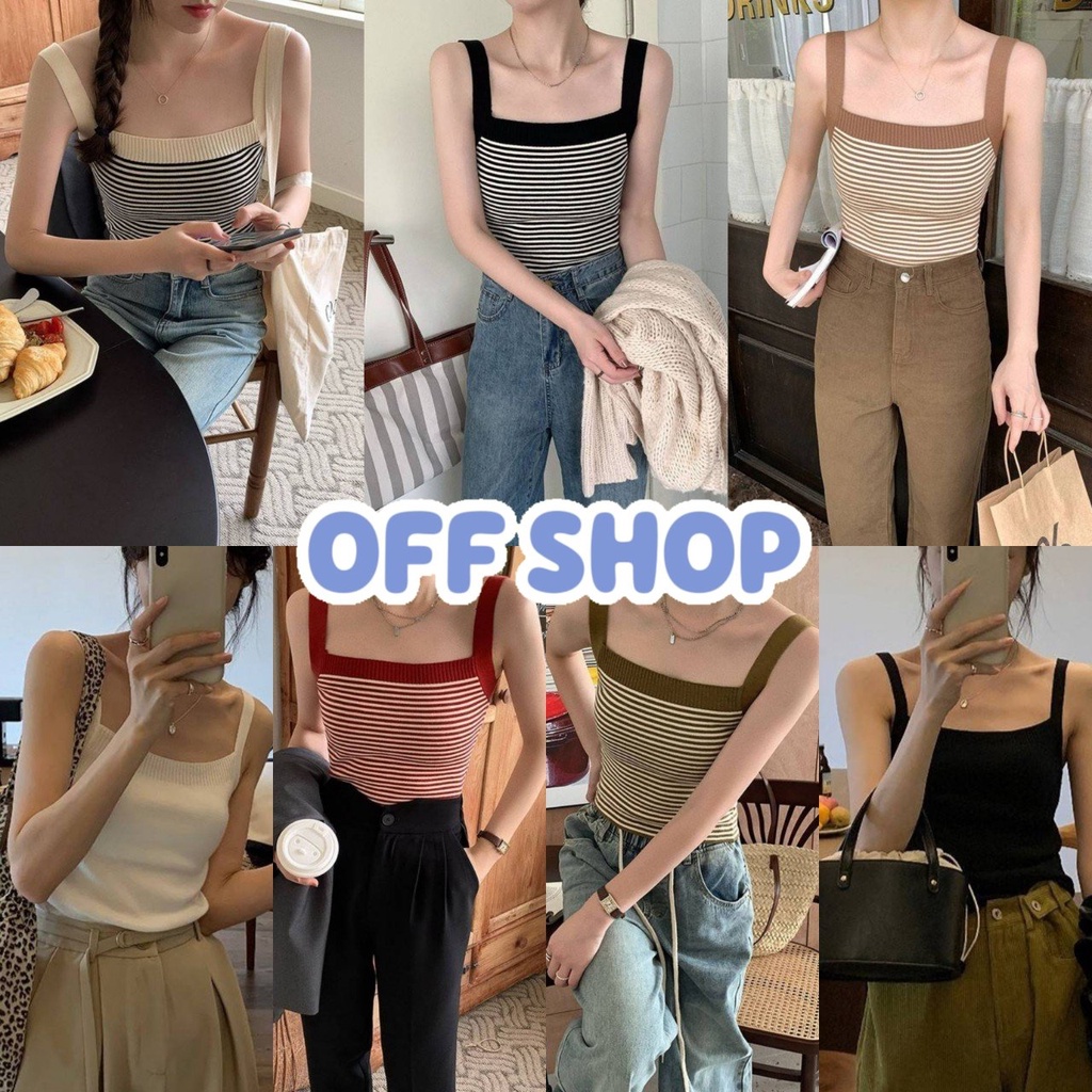OFF SHOP พร้อมส่ง (OFF-2896-2) เสื้อกล้ามไหมพรม ดีผ้านิ่มใส่สบาย ใส่แมทง่าย
