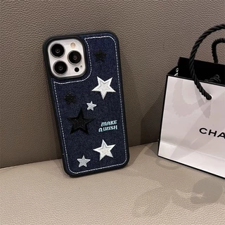 เคสโทรศัพท์มือถือ แบบแข็ง ปักลายดาว สําหรับ iPhone 13 13Pro 11 11Promax 13Promax 12 12Pro 12Promax 14 14Pro 14Promax 14plus