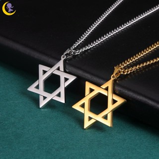 Unift Star of David สร้อยคอสเตนเลส จี้รูปดาวห้าเหลี่ยม สไตล์วินเทจ สําหรับผู้ชาย YIDEA