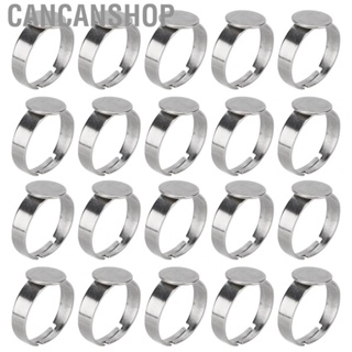 Cancanshop 20pcs Blank Rings DIY Adjustable Flat Rings Bases For Jewelry Craft Decoration03