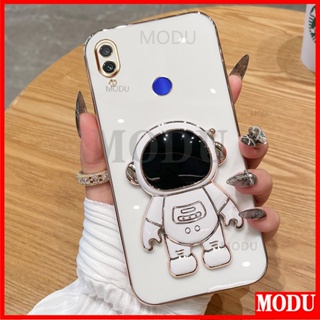 Modu เคสโทรศัพท์มือถือแบบนิ่ม ลายนักบินอวกาศ 3D พร้อมที่ตั้งวาง หรูหรา สําหรับ Redmi Note 7 7Pro