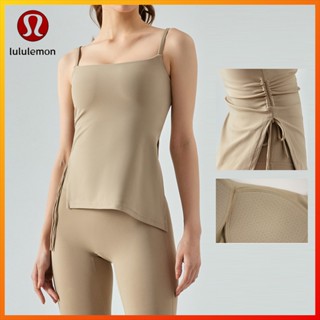 Lululemon เสื้อสายเดี่ยว แต่งจับจีบ เซ็กซี่ เหมาะกับการเล่นโยคะ วิ่ง DSG428