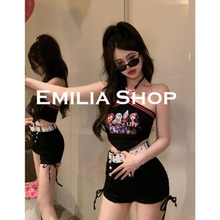 EMILIA SHOP เสื้อ เสื้อแขนกุด ครอปแขนกุดA20K0BC