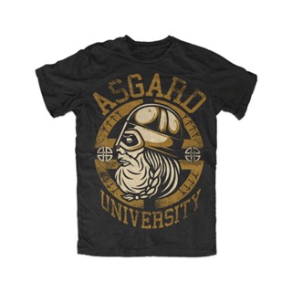 Yuanl5 [พร้อมส่ง] เสื้อยืดแขนสั้นลําลอง ผ้าฝ้าย 100% พิมพ์ลายการ์ตูน Asgard University Viking Odin Germanen Wikinger พลั