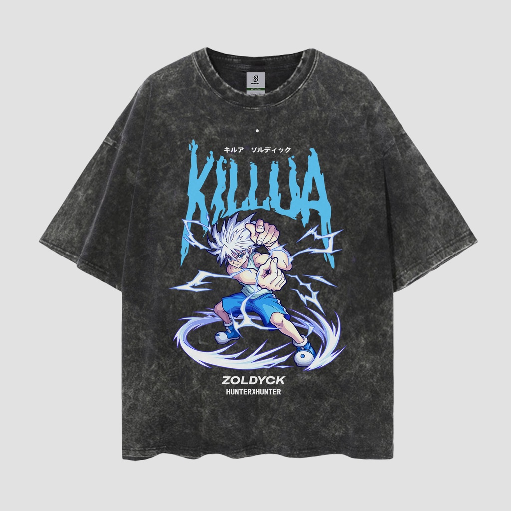 Killua Zoldyck Vintage Style Oversize Washed Tee