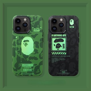 【เคสแข็ง】BAPE เคสป้องกันโทรศัพท์มือถือ ผิวด้าน ไล่โทนสี สําหรับ iPhone 14 13 12 Pro max 13Pro 12Pro 12 11 14 plus