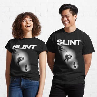 เสื้อเชิ้ตแขนสั้น เสื้อไม่ต้องรีด เสื้อยืดแขนสั้น เสื้อยืดไม่ต้องรีด Slint Band Classic T-Shirt 821604584124932146