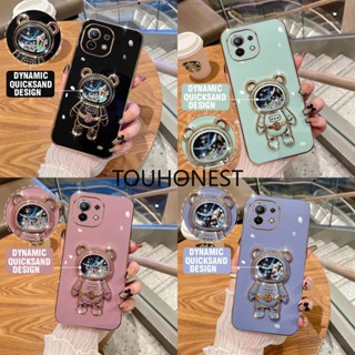 เคส Xiaomi Mi 11 Lite เคส Xiaomi Poco X3 Pro เคส Xiaomi Poco X4 Pro Poco M2 Pro Case Xiaomi Poco M3 Pro Case Xiaomi Poco M4 Pro Case Xiaomi Poco F2 Pro Case Xiaomi Poco X3 NFC Glitter Liquid Quicksand Astronaut Bracket Soft Phone Case โทรศัพท์มือถือ