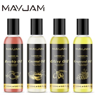 Mayjam น้ํามันมะพร้าว โฮโจบา น้ํามันมะพร้าว จมูกข้าวสาลี 100% 250 มล. DIY Solid Balm