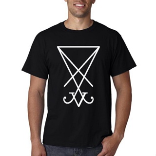 เสื้อครอปสายฝอ สัญลักษณ์ลูซิเฟอร์สีขาวเสื้อยืด Sigil สลับตราประทับซ่อนเสื้อผ้าอะนิเมะ Tshirt ตัดต่อเยื่อกระดาษ