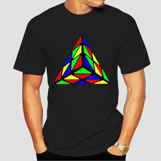 Rainbow Pyraminx Cube T Shirt High Quality Short Sleeve Summer Tshirt 100% Cotton Crewneck Men Tops T Shirt Magic T_02