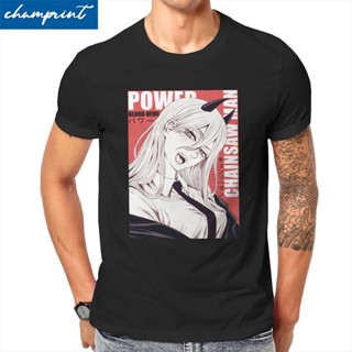 Power Chainsaw Man Anime Wife T Shirts Men Cotton Novelty T-Shirt Round Collar Tee Shirt Short Sleeve Tops