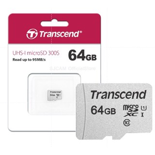 Transcend MicroSD Card 64GB with adapter 300s : รับประกัน 5 ปี -มีใบกำกับภาษี-TS64GUSD300S-A