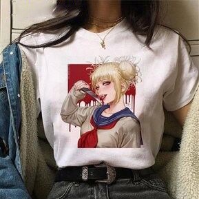  T shirt My Hero Academia Short Sleeve Casual Himiko Toga Graphic Tee Shirt Women Loose Tops Fashion Korean_04