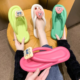 Patrick Star รองเท้าแตะฟลิปฟลอป 3D กันลื่น ใส่สบาย แฟชั่นฤดูร้อน สไตล์เกาหลี สําหรับผู้หญิง พลัสไซซ์ 36 37 38 39 40 41 42 43 44 45