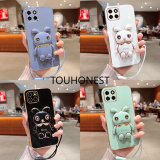 เคส INFINIX Smart 6 HD Case New Cute Rabbit Bracket Mobile Softcase Phone Cases With Rope ใหม่ กระต่ายน่ารัก ตัวยึด เคสโทรศัพท์มือถือ พร้อมเชือกคล้อง