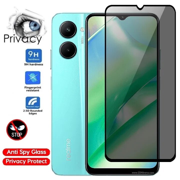 ฟิล์มกันแอบมอง ฟิล์มกระจกนิรภัย Realme C33 ฟิล์มกันเสือก ฟิล์มกันกระแทก realme C33 ฟิล์มกระจกกันรอย 