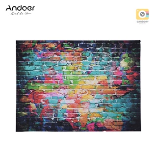 Andoer ภาพพื้นหลัง พิมพ์ลายอิฐดิจิทัล สีสันสดใส ขนาด 1.5 * 2.1 ม. / 5 * 6.9 ฟุต สําหรับถ่ายภาพเด็กทารกแรกเกิด สตูดิโอถ่ายภาพบุคคล