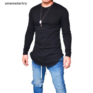 Onem เสื้อยืดลําลอง แขนยาว ทรงโค้ง เข้ารูป สําหรับผู้ชาย ใส่เข้ายิม
 Ns