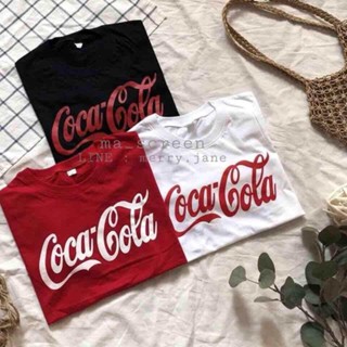 [COD]{vo}HOT sale เสื้อยืดแฟชั่นสกรีนโค้ก Coca-Cola (ขาว-ดำ-แดง) ทรง ญ-ชT-ShirtS-5XL