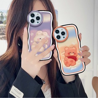 เคสโทรศัพท์มือถือ ลายการ์ตูนหมี กระต่าย สําหรับ OPPO A83 A78 A77s A16 A7 A95 A96 A5s A53 A33 A57 A31 A5 A9 A71 A52 A92 A12 A15 A17 A54 A74 A76 A94 A16k A77 A91 Reno 3 4 5 6 8 7Z 8Z 5F F11 เคสนิ่ม ลายคลื่น | St H140