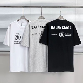 Mens and womens same style  Balenciagas fashion casual round neck cotton simple logo printing short-sleeved T-shi_05