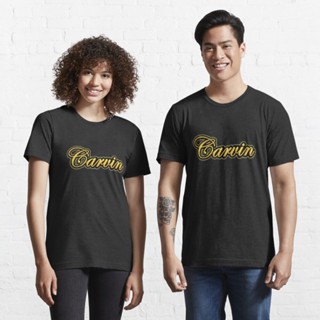 เสื้อยืดผ้าคอตตอน เสื้อไม่ต้องรีด เสื้อยืดผ้าฝ้าย เสื้อยืดผ้านิ่ม Carvin  Vintage Gold  Essential T-Shirt 8217226610344