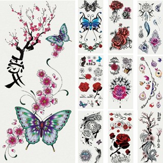 [Wismar] Colorful Butterfly Fox Feather Body Art Sexy Waterproof Tattoo Sticker