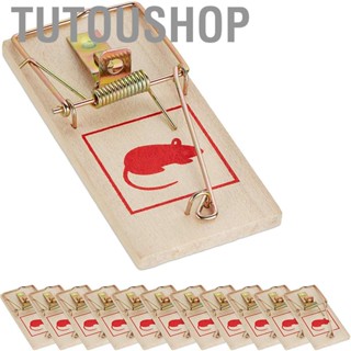 Tutoushop 12Pcs/Set Wood and Metal Reusable Rat Mouse Traps Classic Mice