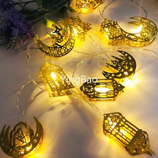 Eid Mubarak สายไฟ Led รูปดวงจันทร์ ดาว รอมฎอน คาเรม สําหรับตกแต่งบ้าน เทศกาลมุสลิม ปาร์ตี้