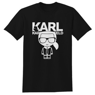 oversize T-shirt Karl Lagerfeld Karl 2019 เสื้อยืดลําลองแฟชั่นสําหรับผู้ชายผ้าฝ้ายแขนสั้นคอกลมพิมพ์ลายกราฟฟิค S-5XL