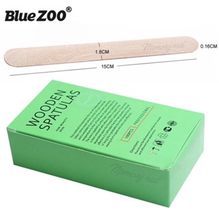 ไม้ปาดแว๊ก 100ชิ้น BlueZoo Wooden Spatulas 15X1.8 เซนติเมตร ไม้ปาดแว็กซ์กำจัดขน