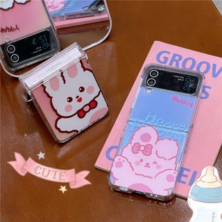 เคสโทรศัพท์มือถือแบบแข็ง กันกระแทก ลายกระต่าย หลากสี สําหรับ Samsung Galaxy Z Flip 4 Z Flip 3 5G