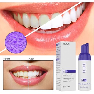  45ml EELHEO V34 foam whitening toothpaste 34 color correction foam tooth whitening fresh breath suitable for sensitive teeth