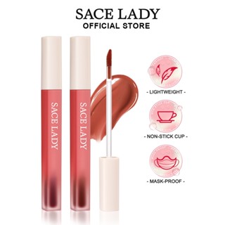 Sace Lady Water Mist Lip Glaze Waterproof Non-stick Cup Lip Care Long Lasting Not EasyTo Fade Sexy Red Lipstick Women Makeup 1Pcs