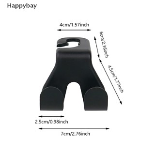 &lt;Happybay&gt; ใหม่ ตะขอแขวนกระเป๋าถือ พนักพิงศีรษะ แบบสองหัว สําหรับติดเบาะหลังรถยนต์ ลดราคา