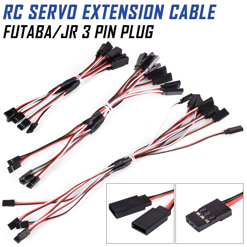 RC Servo Extension Cable Servo Wire Servo สายไฟสําหรับตะกั่ว JR Futaba RC รถเฮลิคอปเตอร์ Servo 5 ชิ้น/ล็อต 100/150/200/300 มม.