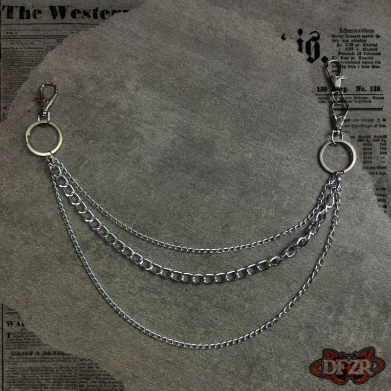 TRENDY CHAIN BELT NICKEL WALLET CHAIN -