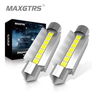 Maxgtrs หลอดไฟ LED 6000K C5W สําหรับติดป้ายทะเบียนรถยนต์ 2 ชิ้น