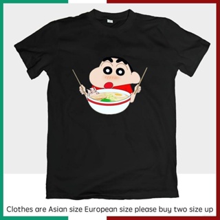 【❥❥】 Anime Anime Crayon Shinchan Eating Noodle T Shirt Unisex Casual DIY Tee Couple T-shirt Simpl_12