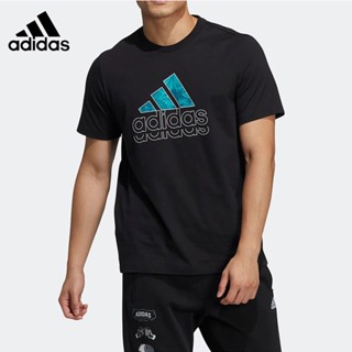 Adidas เสื้อยืดคอกลม แขนสั้น ผ้าฝ้าย และผ้าเรยอน สําหรับผู้ชาย และผู้หญิง