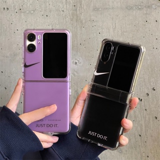 เคสโทรศัพท์ OPPO Find N2 พลิกหน้าจอพับได้ เคสป้องกัน เคสกันกระแทก สีม่วง สีดํา