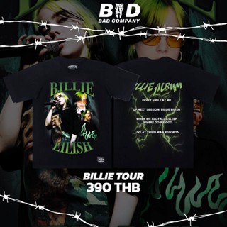 เสื้อยืดผ้าฝ้าย เสื้อทัวร์สกรีนลายBillie Eilish มี 2 สี •Freesize: อก44"-45"ยาว30"•cotton comb100%(ทอพิเศษ ไม่มีตะเข็บข้